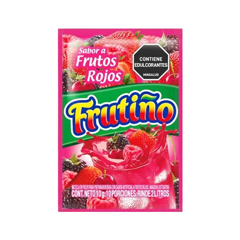 REFRESCO FRUTIÑO SABOR A FRUTOS ROJOS X 10 GR
