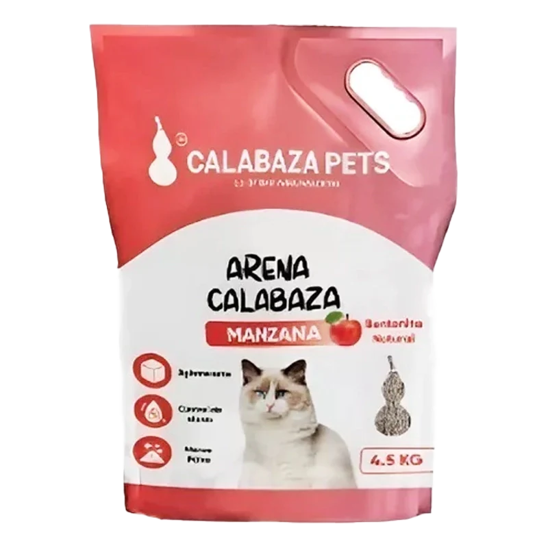 ARENA SANITARIA PARA GATOS CALABAZA MANZANA X 4 KL