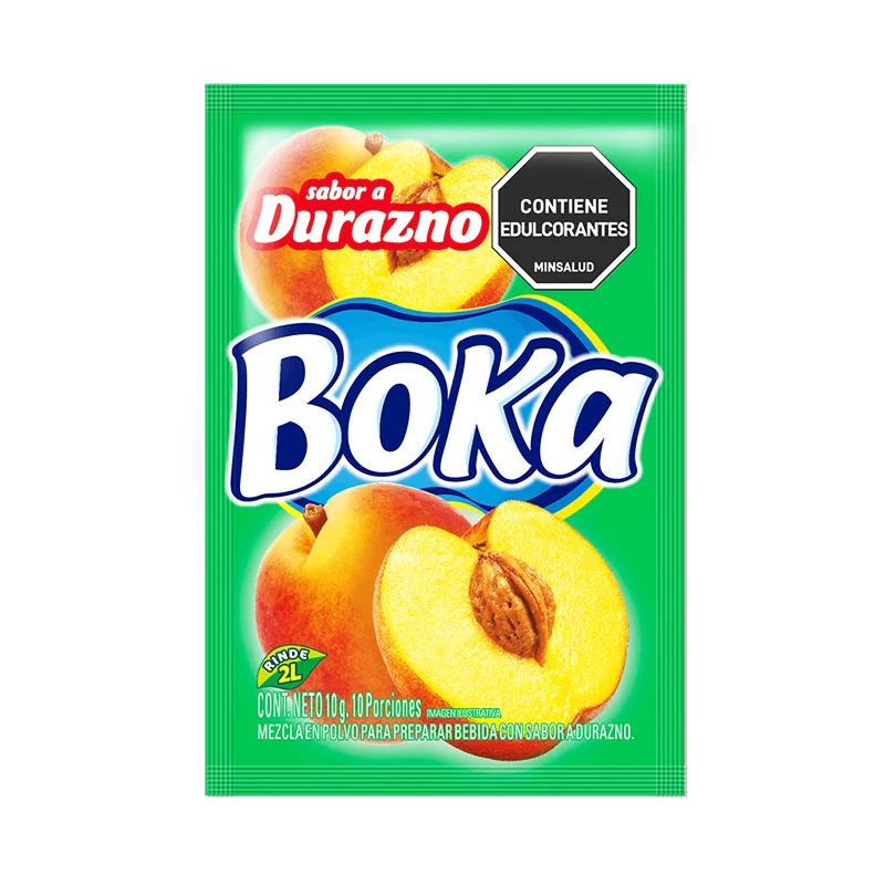 REFRESCO BOKA SABOR A DURAZNO X 10GR