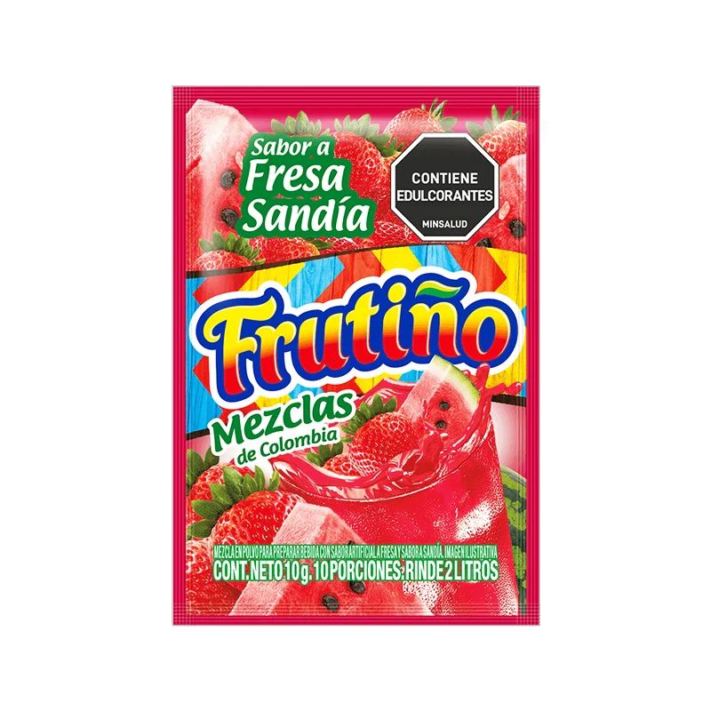 REFRESCO FRUTIÑO SABOR A FRESA SANDIA X 10GR