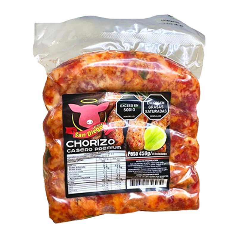 CHORIZO CASERO PREMIUM SAN DIEGO X 5 X 450 GR