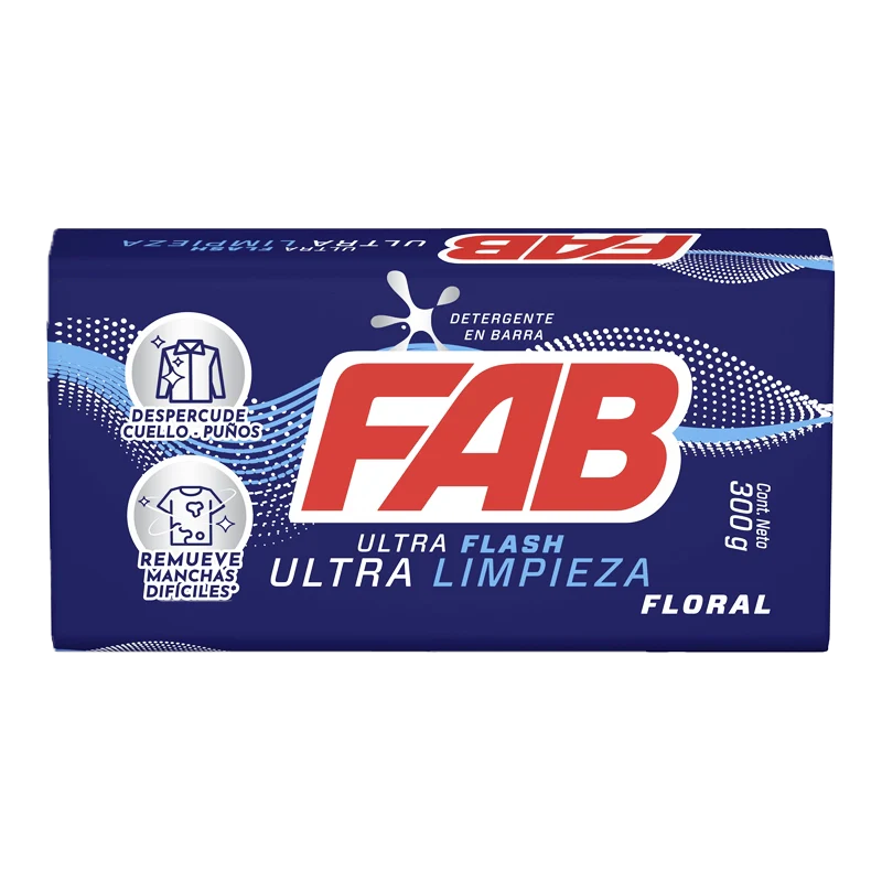 DETERGENTE FAB EN BARRA MULTIUSOS FLORAL ULTRA X 300 GR