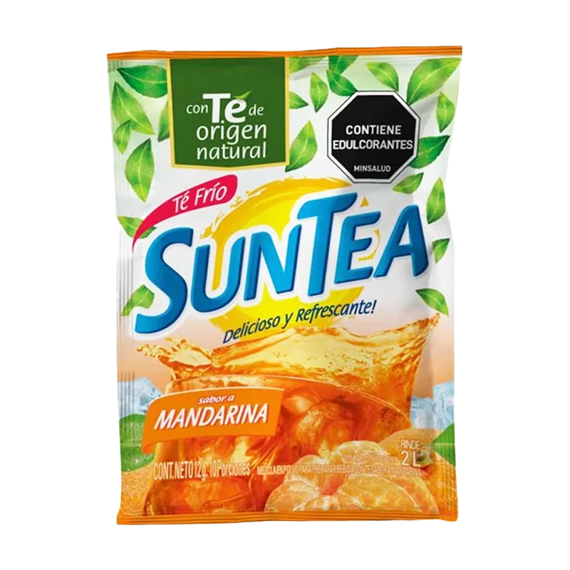 TE EN POLVO SUNTEA SABOR A MANDARINA X 12 GR