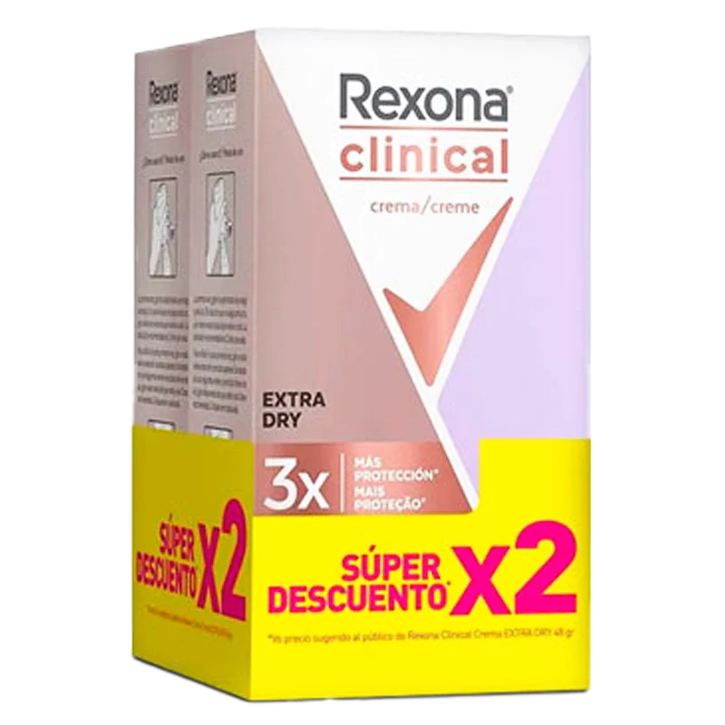 DESODORANTE REXONA CLINICA EXT DRY WOM X2X 48GR