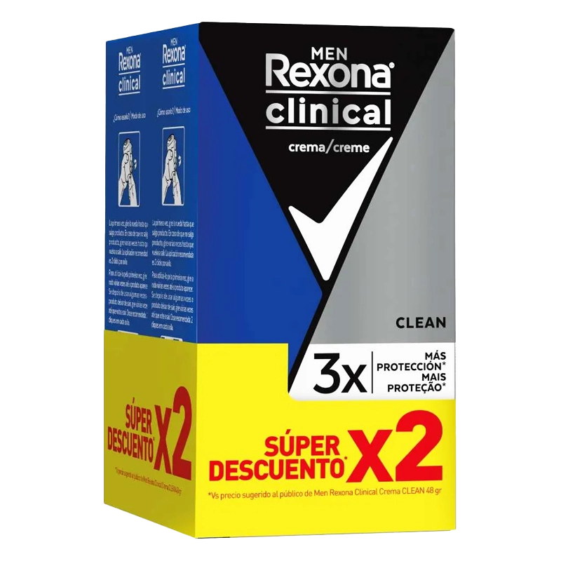 DESODORANTE REXONA CLINICAL MEN X2 X 48 GR
