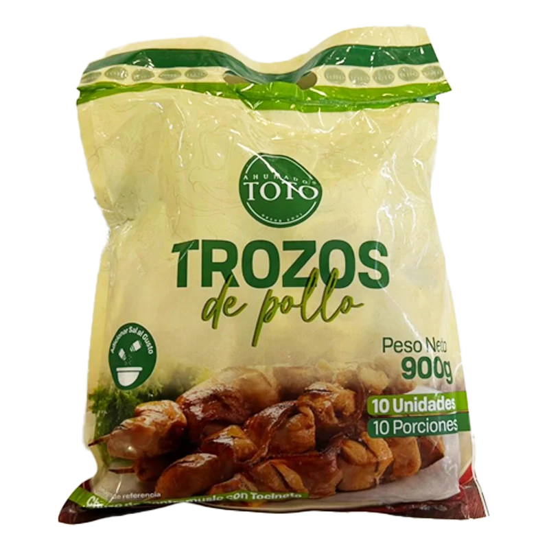 BROCHETA DE POLLO AHUMADOS TOTO X 10 X 90GR C/U