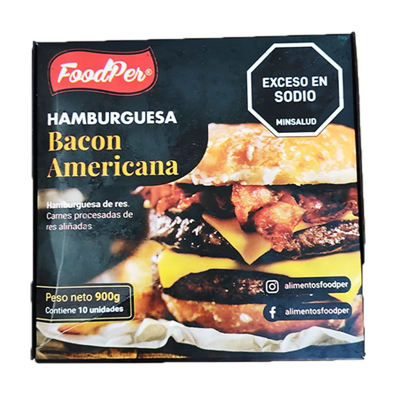 HAMBURGUESA FOODPER BACON AMERICANO X 500GR
