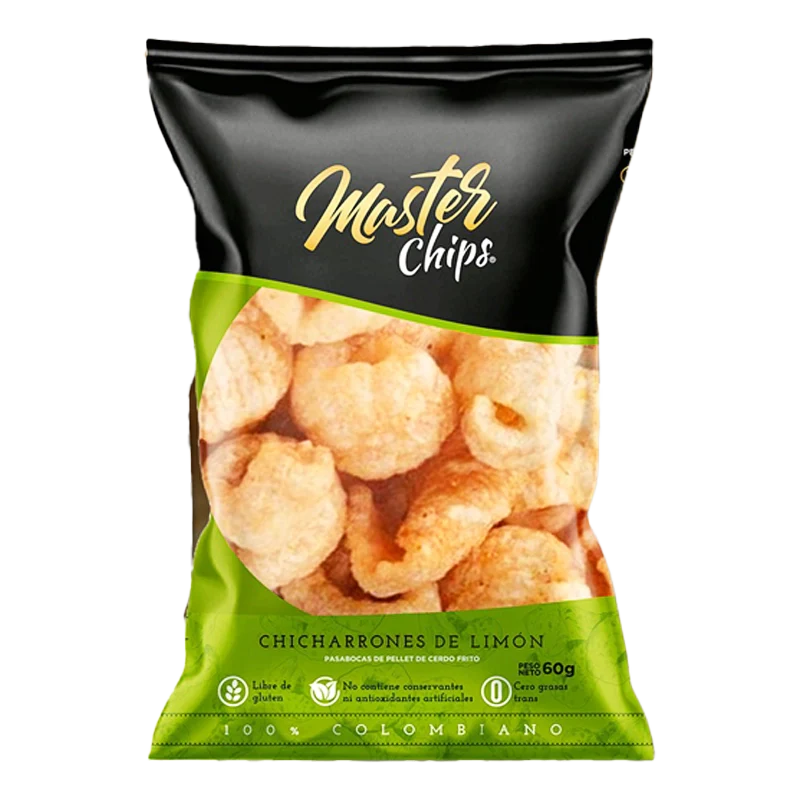CHICHARRON LIMON MASTER CHIPS X 60 GR