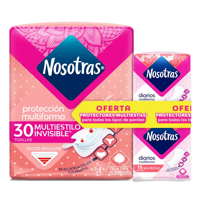 TOALLAS NOSOTRAS FAMILIA CLASICA MULTI X 30 + ELE