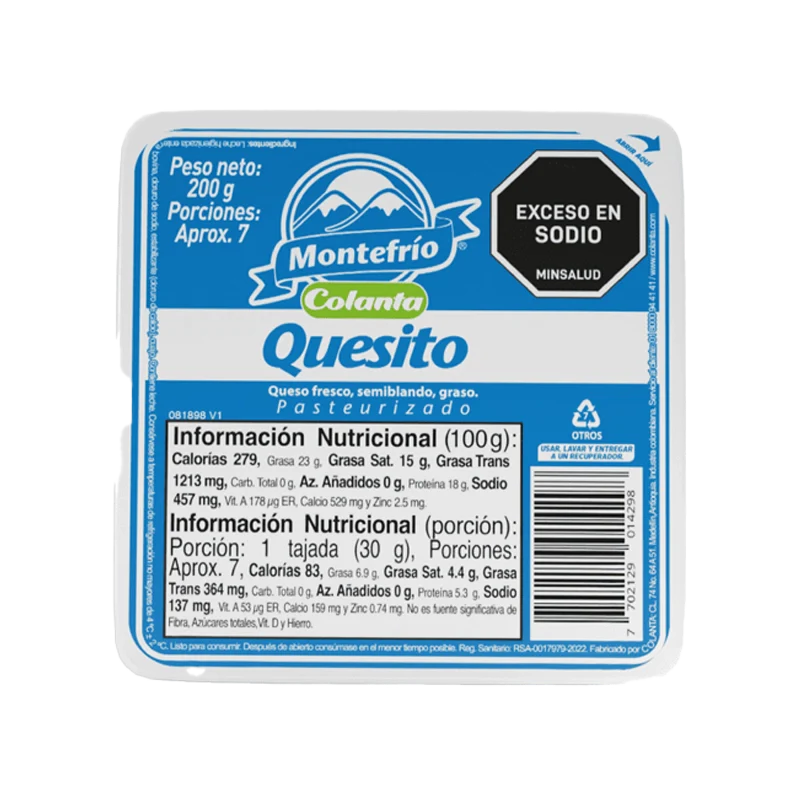 QUESITO MONTEFRIO AL VACIO X 200 GR