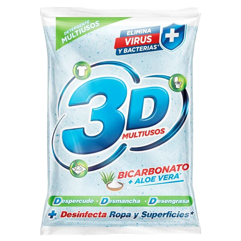 DETERGENTE 3D MULTIUSUS PE POLVO X 1000 GR