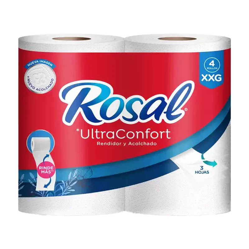 PAPEL HIGIENICO ROSAL XXG X 4 ROLLOS