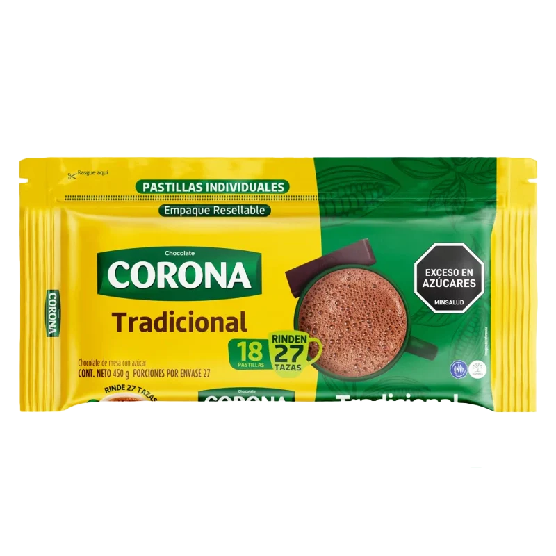 CHOCOLATE CORONA TRADICIONAL X 450GR *