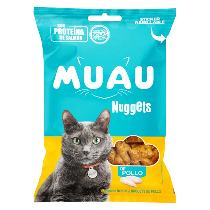 GALLETA PARA MASCOTAS MUAU NUGGETS DE POLLO X 38 GR