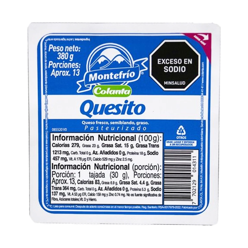 QUESITO MONTEFRIO AL VACIO X 380 GR