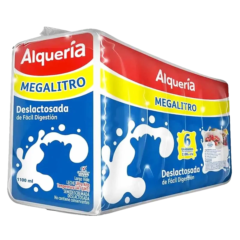 LECHE ALQUERIA DESLACTOSADA UHT X 6 X 1100 ML