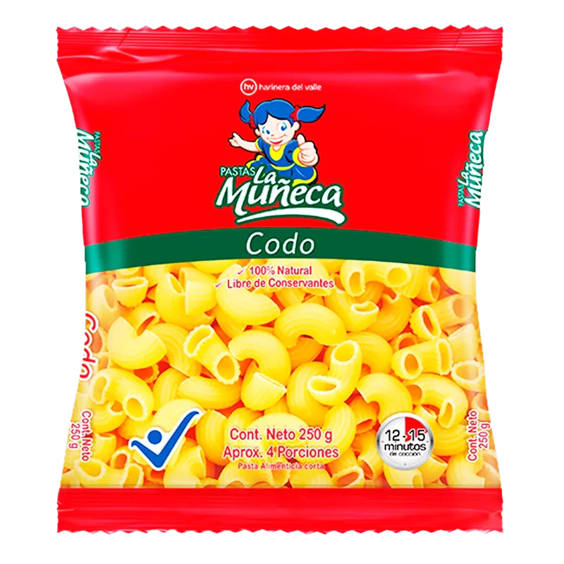 PASTA LA MUÑECA CODOS X 250 GR