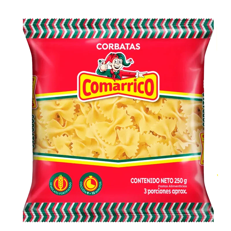 PASTA COMARRICO CORBATAS X 250GR