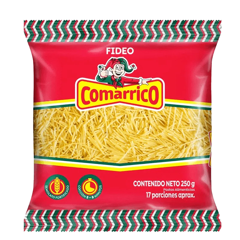 PASTA COMARRICO FIDEOS X 250 GR