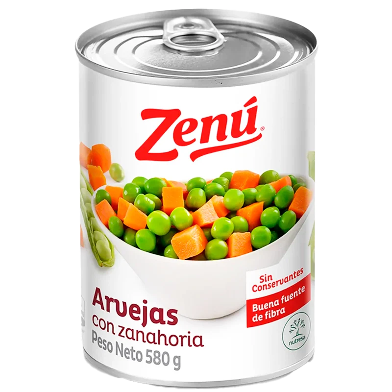 ARVEJAS ZENU ZANAHORIA  X 580 GR