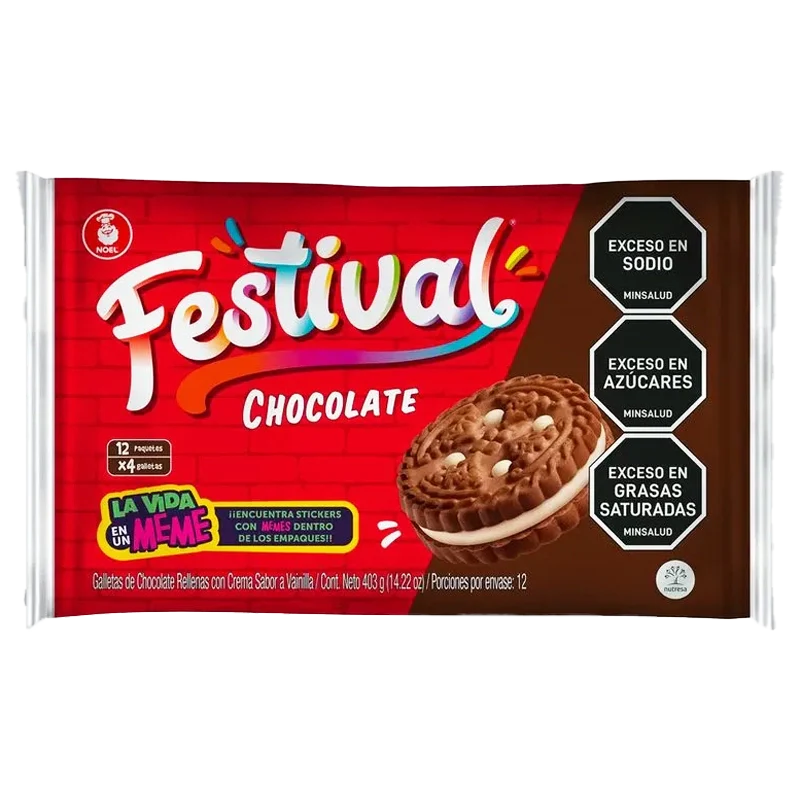 GALLETA FESTIVAL CHOCOLATE X 12 UND