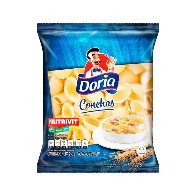 PASTA DORIA CONCHA  CLASICA X 250G