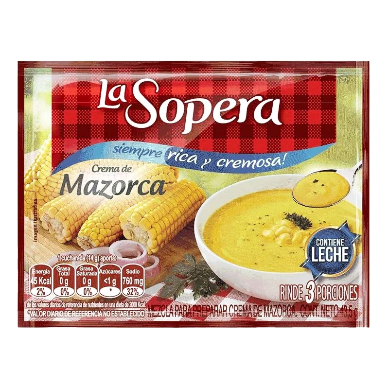 CREMA LA SOPERA 3 PORCIONES MAZORCA TIERNA  X 39.5