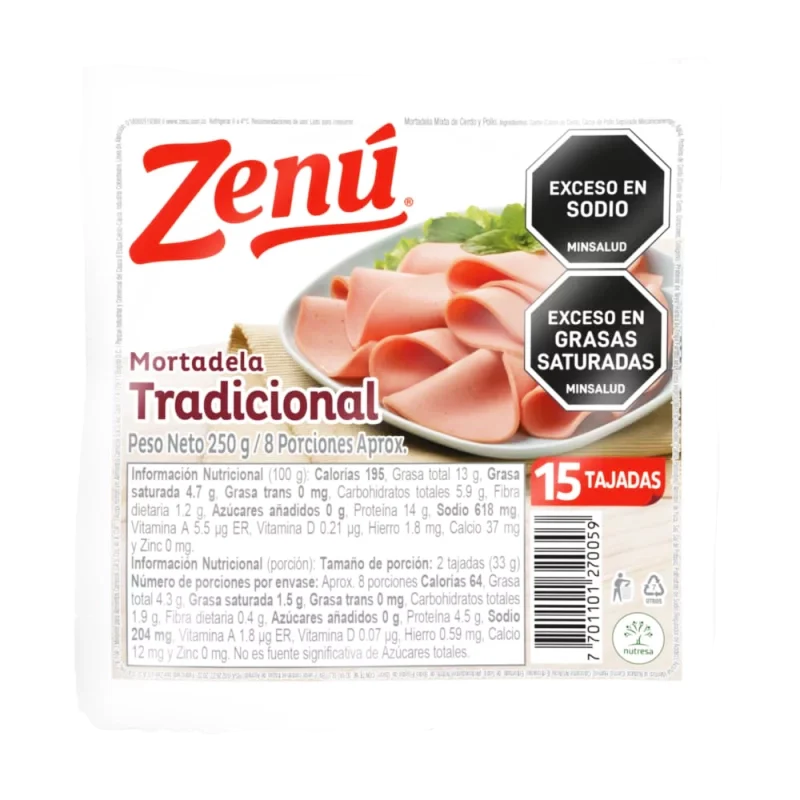 MORTADELA TRADICIONAL ZENU X 250GR