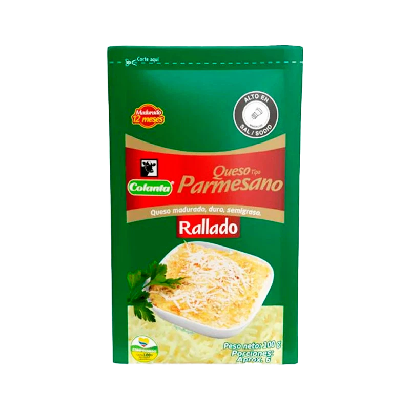 QUESO COLANTA PARMESANO RALLADO X 100 GR