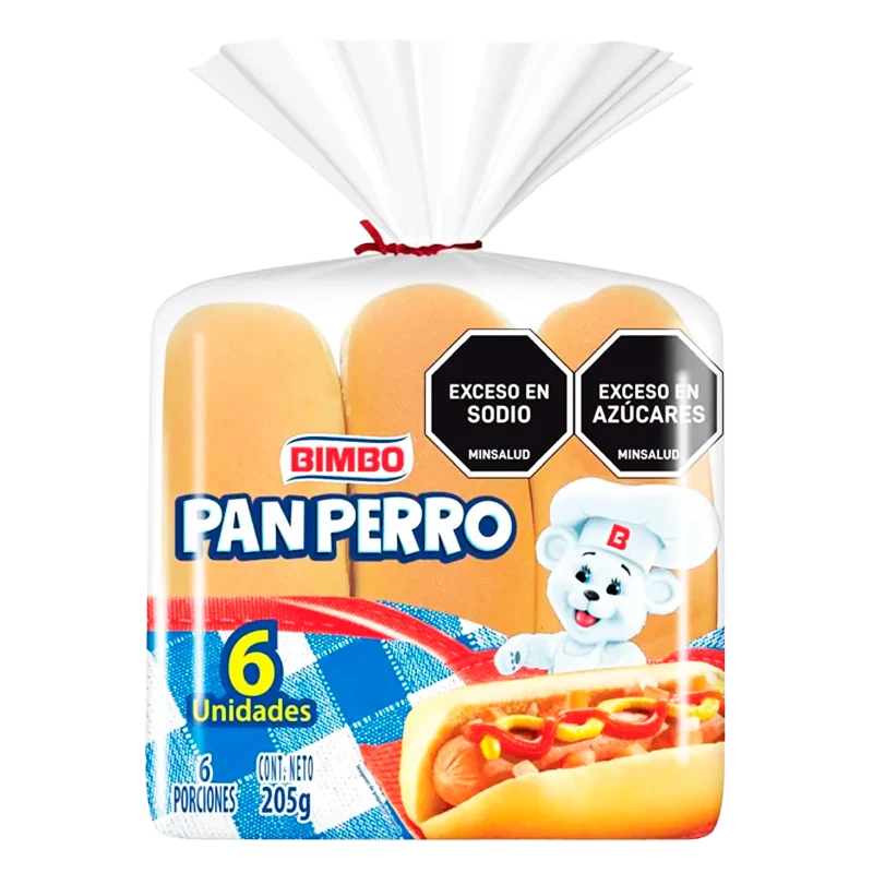 PAN PERRO BIMBO X 6 UND