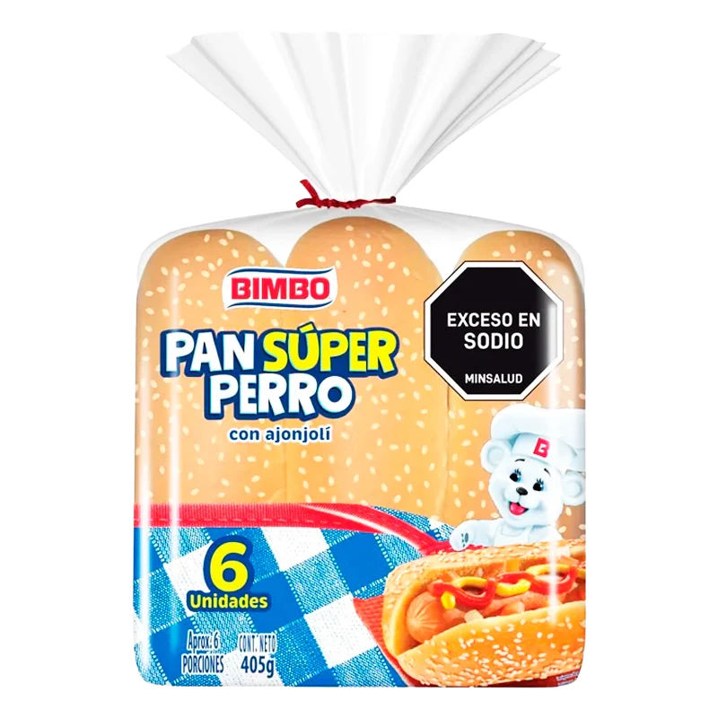 PAN SUPER PERRO BIMBO X 6 UND