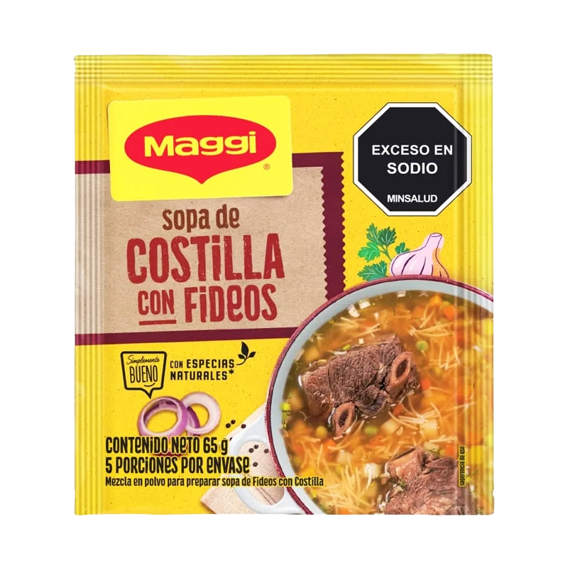 SOPA MAGGI COSTILLA CON FIDEOS X 65
