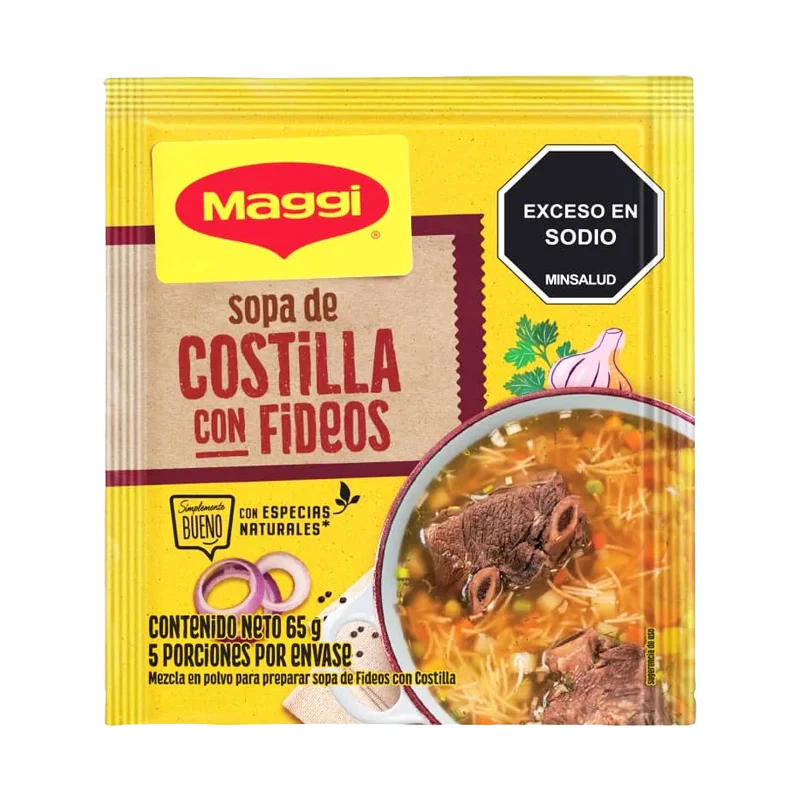 SOPA MAGGI COSTILLA CON FIDEOS X 65