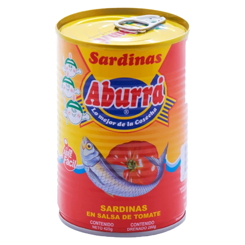 SARDINA EN SALSA DE TOMATE ABURRA X 425 GR