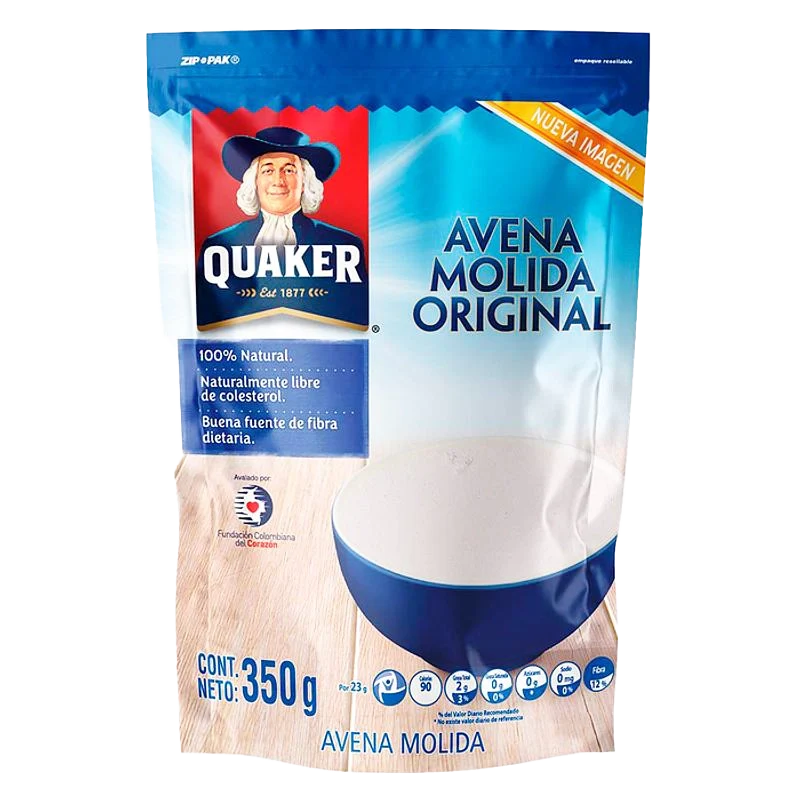 AVENA QUAKER MOLIDA ZIPPER X 350 GR