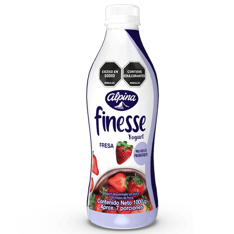 YOGURT FINESSE PROBIO FRESA ALPINA X 1000 ML