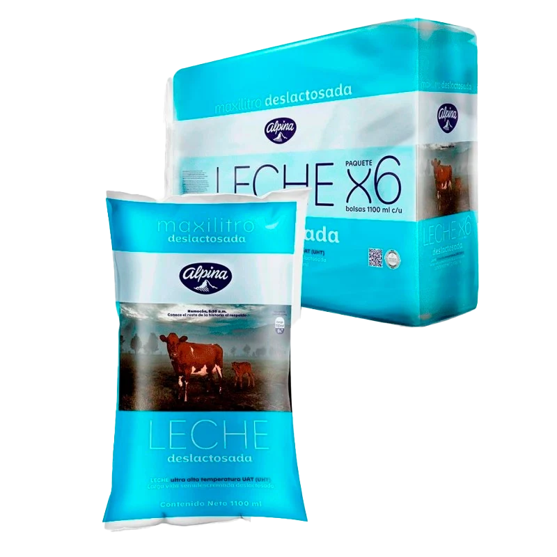 LECHE ALPINA DESLACTOSADA UHT  X 6 X 1100 ML