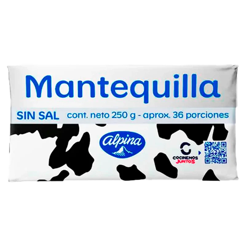 MANTEQUILLA ALPINA  SIN SAL 250G