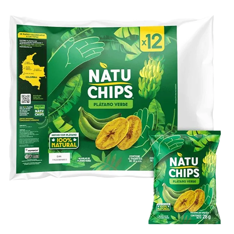 PASABOCAS NATUCHIPS PLATANO VERDE X 12 X 336 GR