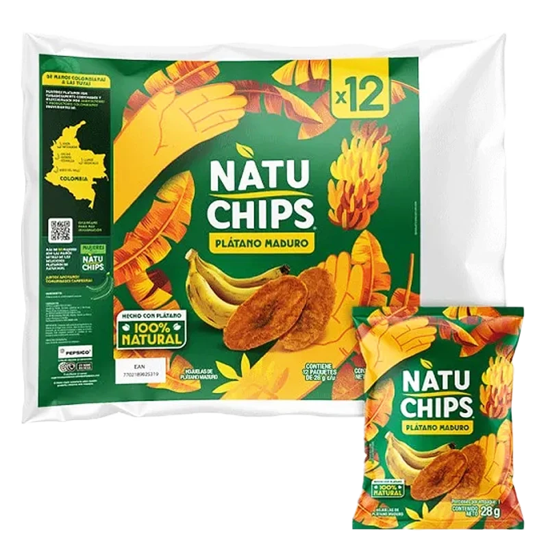 PASABOCAS NATUCHIPS PLATANO MADURO X 12 X 336G