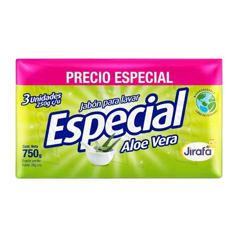 JABON BARRA JIRAFA ESPECIAL ALOE VERA 3X 250 GR