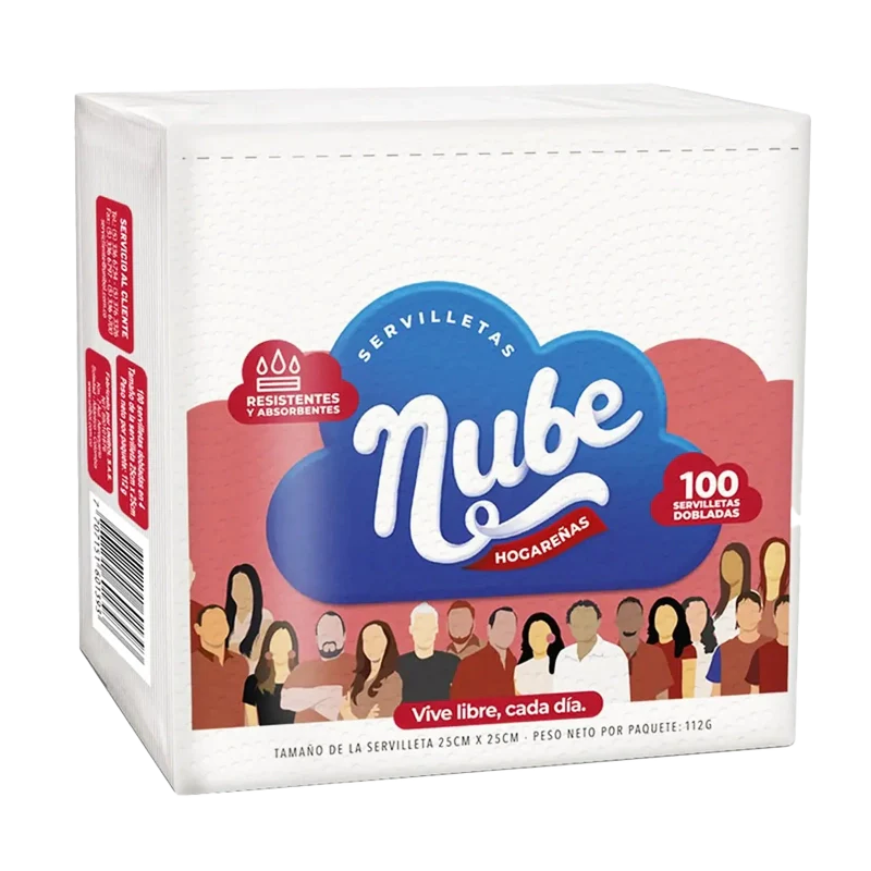 SERVILLETA NUBE DOBLADA EN 4 X 100