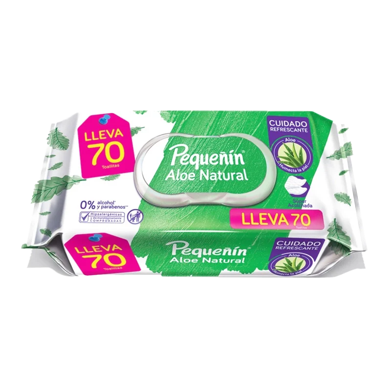 PAÑITOS HUMEDOS PEQUEÑIN ALOE X 70 UND