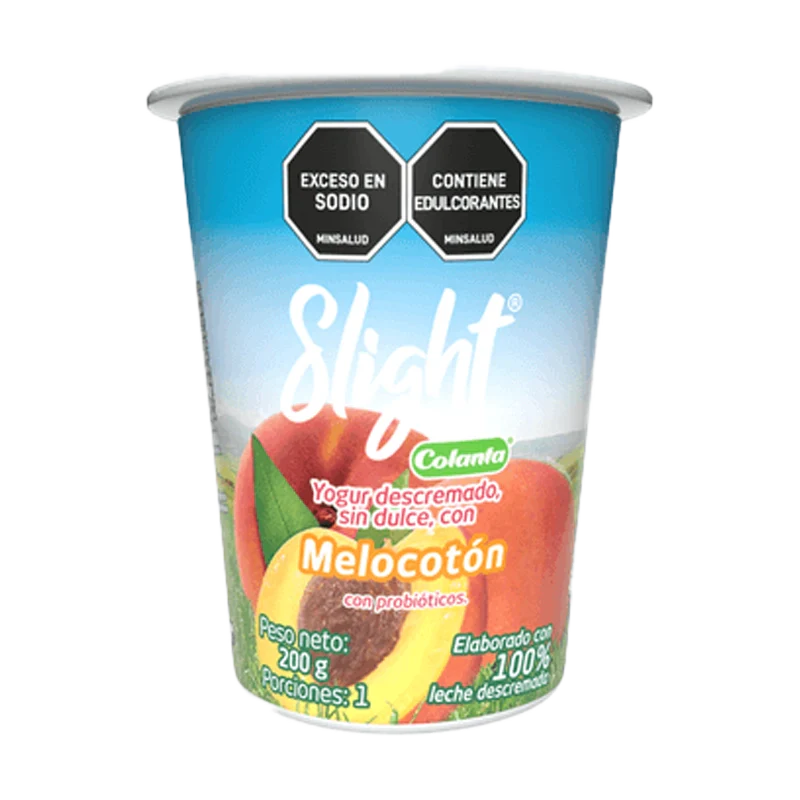 YOGURT COLANTA MELOCOTON SLIGHT VASO  200G